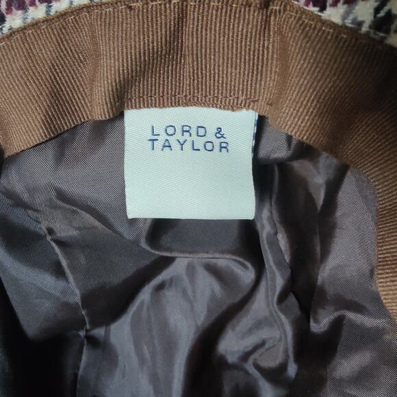 Vintage Lord and Taylor Women's Brown Houndstooth Bucket Hat Wool Made in Italy - Picture 5 of 6